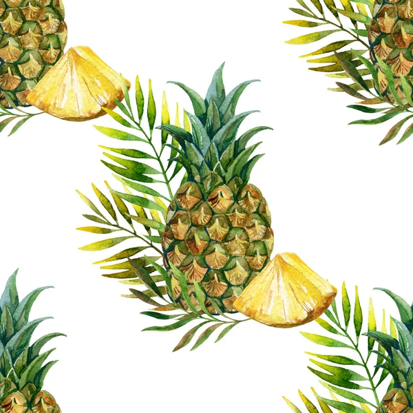Ananas akwarela bezszwowe wzór — Zdjęcie stockowe