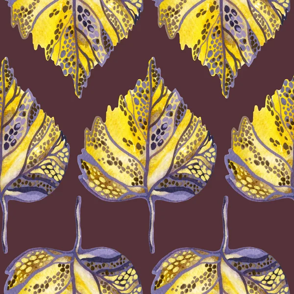 Suluboya sonbahar yaprak seti