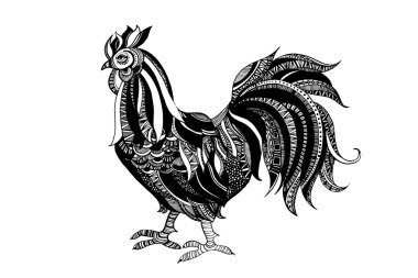 soyut el çekilmiş horoz