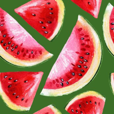 Karpuz ile suluboya resim