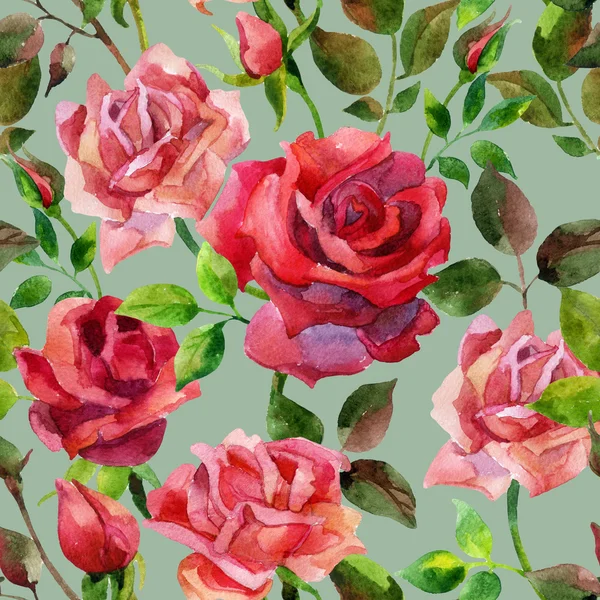 Piros rózsák Seamless Pattern. — Stock Fotó