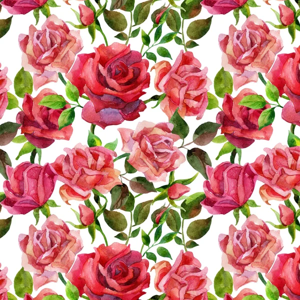 Piros rózsák Seamless Pattern. — Stock Fotó