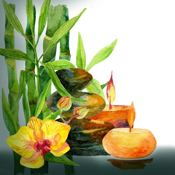 Spa watercolor background — Stock Photo, Image