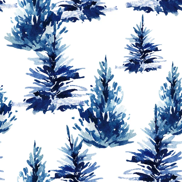 Aquarell Weihnachtsbaum nahtloses Muster. — Stockfoto