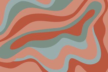 Soyut doğal arkaplan. Coğrafi teraslar, kahverengi terra cotta renklerinde ekolojik şablon. Modern tasarım için sıvı geometrik formlar duvar kağıdı. Soyut vektör illüstrasyonu