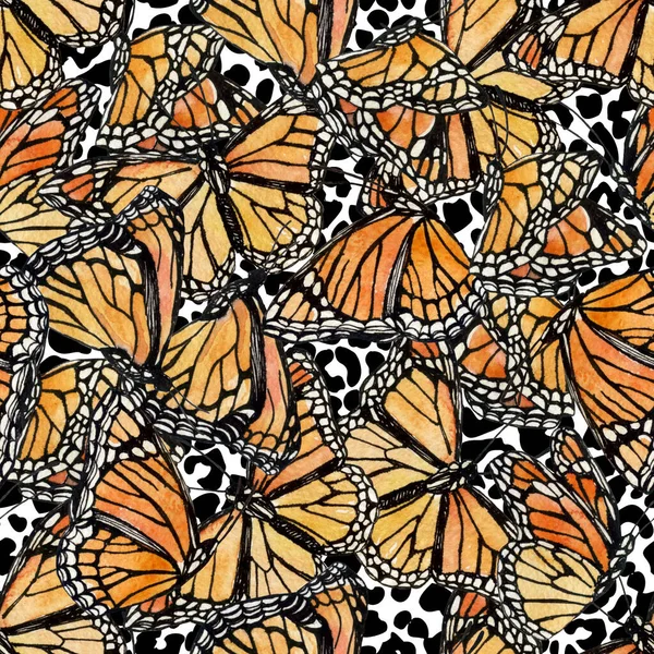 Belle Farfalle Acquerello Sfondo Stampa Animale Farfalla Disegnata Mano Forme — Foto Stock