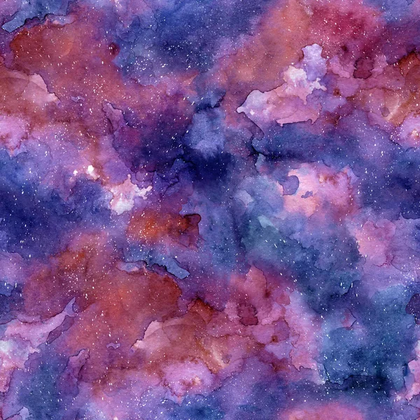 Watercolor Tie Dye Seamless Pattern Galaxy Vibe Hand Painted Wet — Stock Photo, Image