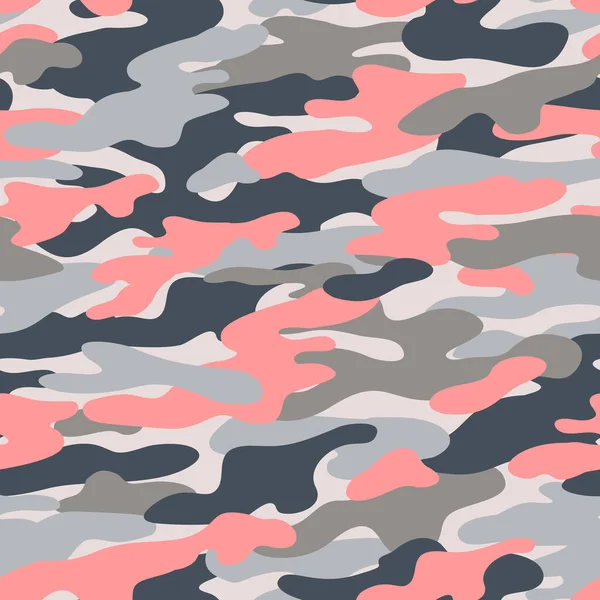 Abstract camouflage seamless pattern. Camo background, natural curved wavy shapes, forms. Military print in modern colors. Trendy illustration for surface design, wallpaper, textile.