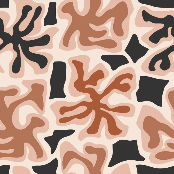 Soyut Organik Şekiller Kusursuz Desenler Çağdaş Kesim Matisse Esinlenilmiş Karalama — Stok Vektör