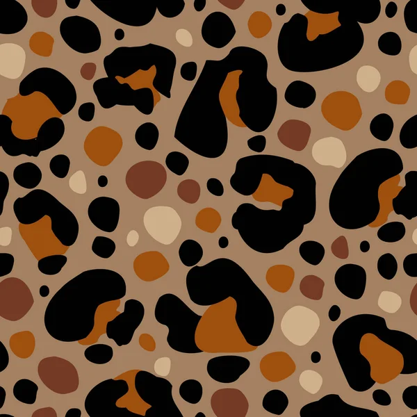 Zvířecí Otisk Kůže Hladký Vzor Leopard Všiml Napodobeniny Srsti Kresleném — Stockový vektor