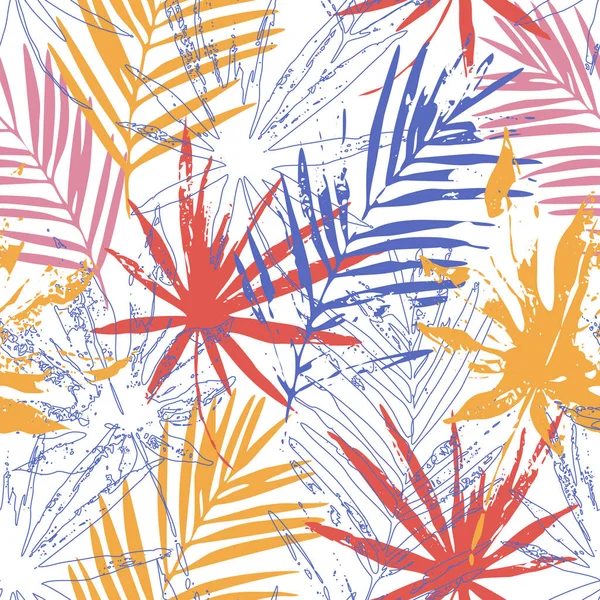 Αφηρημένα Τροπικά Φύλλα Χωρίς Ραφή Μοτίβο Tropics Παράδεισο Εικονογράφηση Διάνυσμα — Διανυσματικό Αρχείο