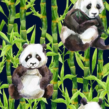 Bambu suluboya seamless modeli ile Panda