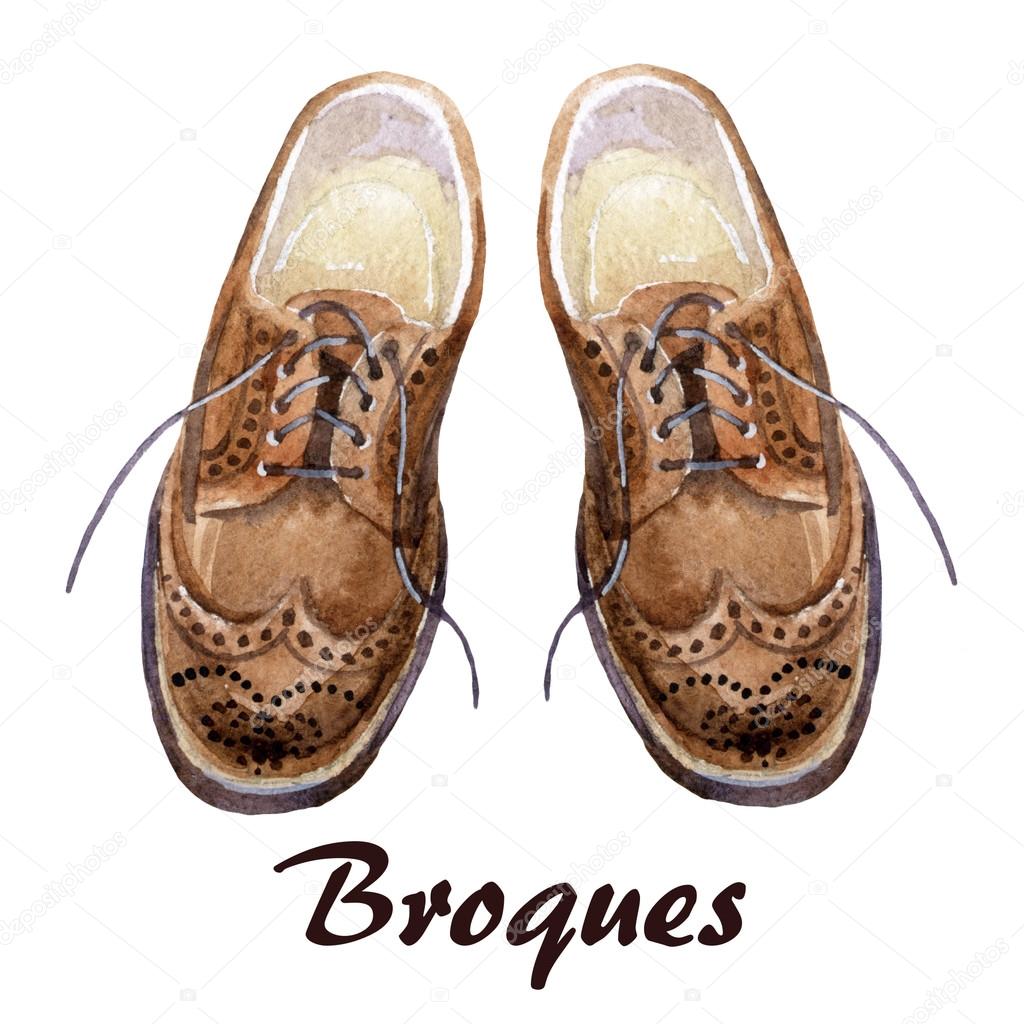 Men broques shoes