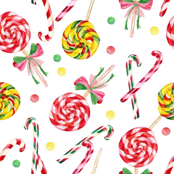 Lízátko candy cane bezešvé vzor — Stock fotografie