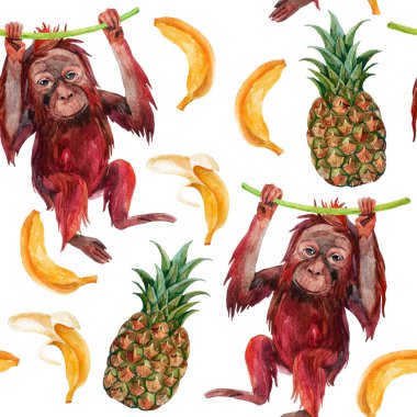 Orangutan bebek seamless modeli.