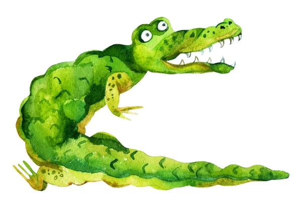 Desenhos animados crocodilo ilustração — Fotografia de Stock