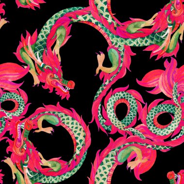 Çince Dragon seamless modeli.