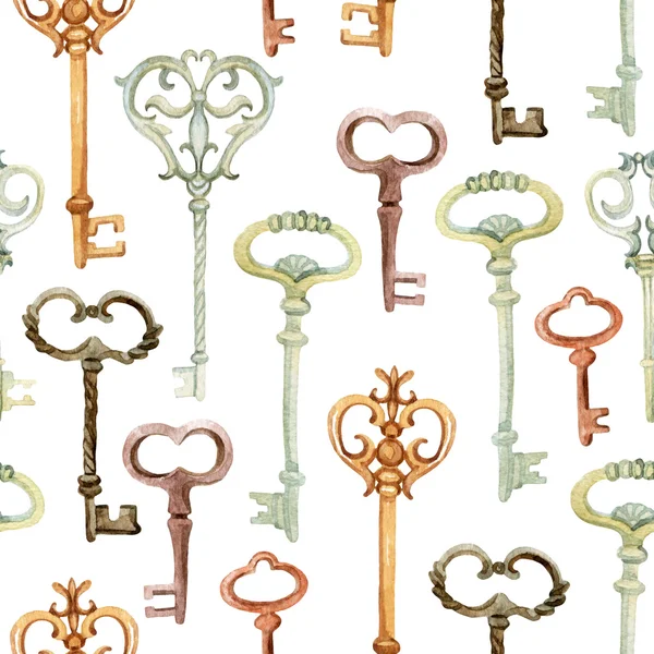 Retro keys seamless pattern — Stock Photo, Image