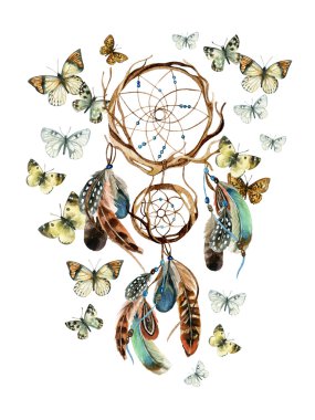Suluboya etnik dreamcatcher.