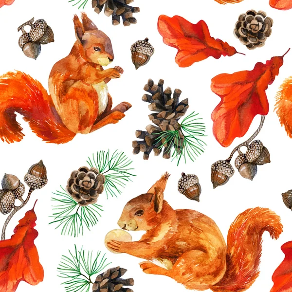 Suluboya orman yaban hayatı seamless modeli. 