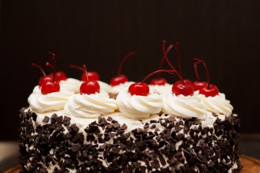 Kara Orman kek koyu arka plan üzerine