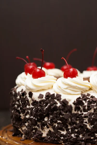 Black Forest cake on a dark background Stock Photo