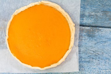 Parlak balkabağı tart, börek, krem bağlamında