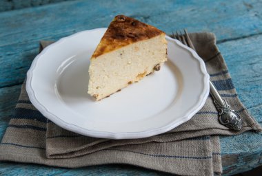 Puding bir rustik tarzda süzme peynir pişmiş