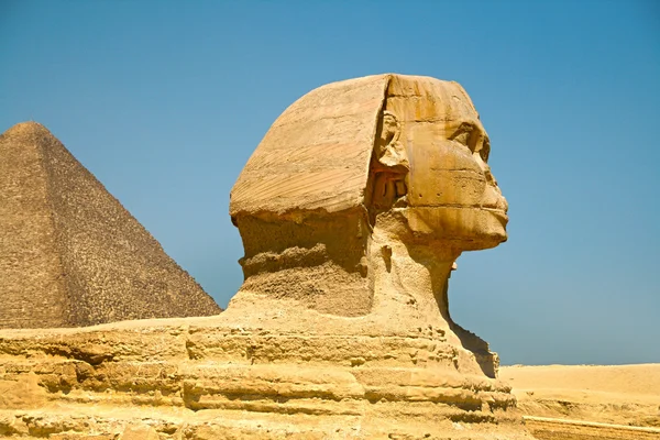 Pyramiderna och sfinxen i Giza. Egypten. September 2008 — Stockfoto