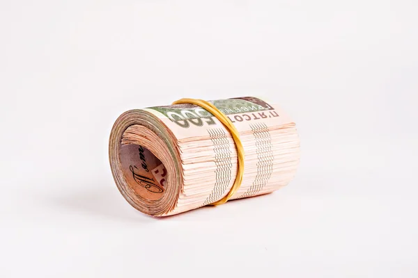 Pack of 500 hryvnia rolled — Stock Photo, Image