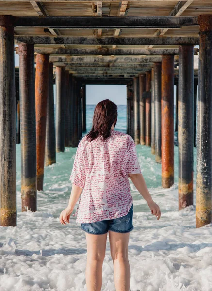 Turkije Middellandse Zee Jonge Vrouw Draaide Zich Weg Van Camera — Stockfoto