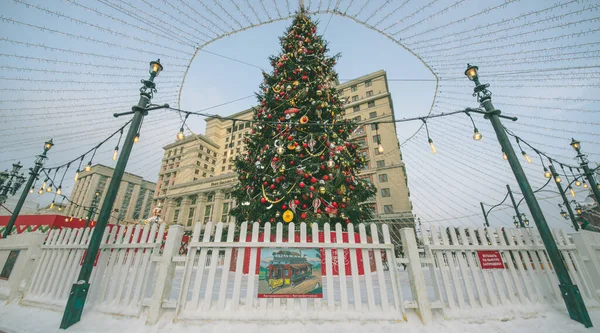 Árbol Navidad Plaza Roja 2019 Moscú Rusia — Foto de Stock