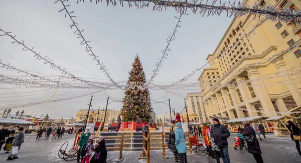 Weihnachtsbaum Auf Dem Roten Platz 2019 Moskau Russland — Stockfoto