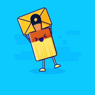 mesaj fırçası sevimli karakter maskotu