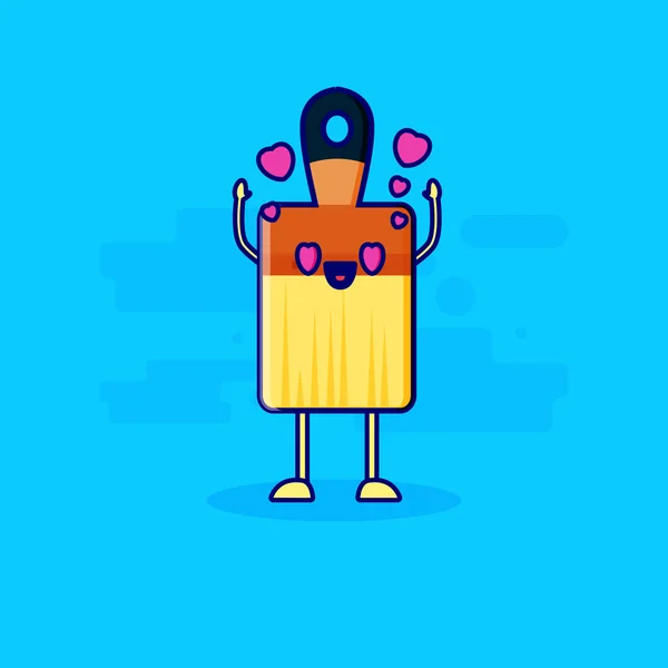 Escova Mascote Personagem Amor —  Vetores de Stock