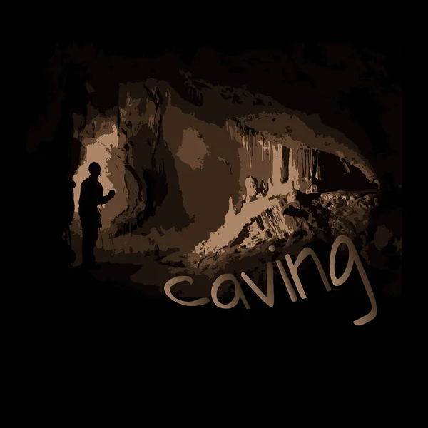 Caving — Stock Vector