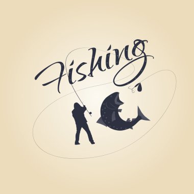 logo Balık tutma ve tasarım öğeleri
