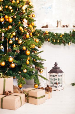 Noel ağacı ve iç Oda Noel dekore wi stil