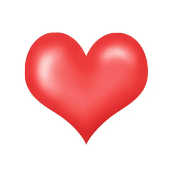 Illustration red heart on a white background — Stock Photo, Image