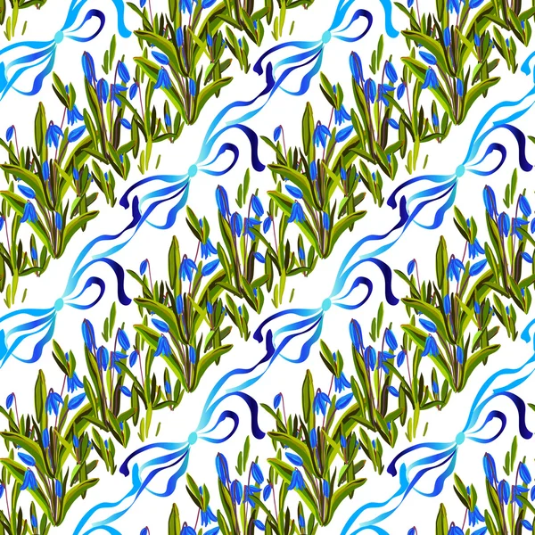 Blauglockenblumen-Muster. — Stockvektor
