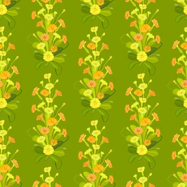 Motif primevères jaune vert . — Image vectorielle