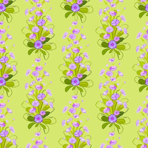 Violet primroses pattern. — Stock Vector