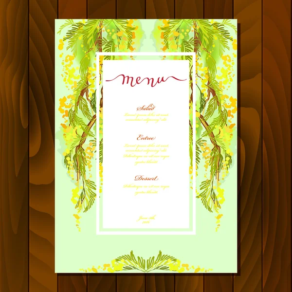 Carte de menu floral — Image vectorielle