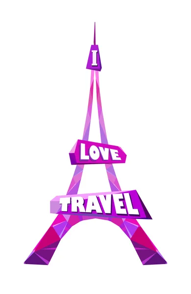 Růžový Eiffelova věž — Stockový vektor