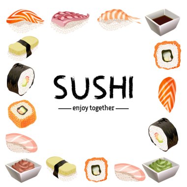 Suşi arka plan tasarım.