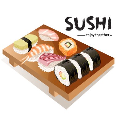 Suşi arka plan tasarım.