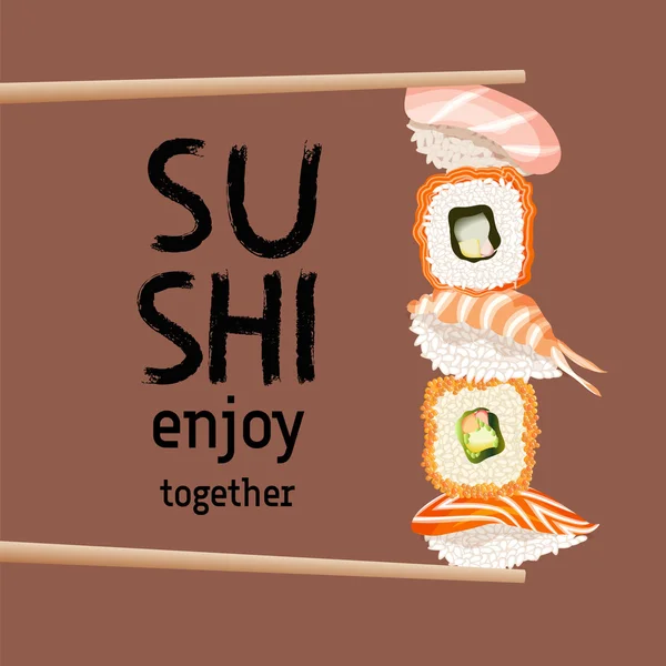 Sushi-Hintergrunddesign. — Stockvektor