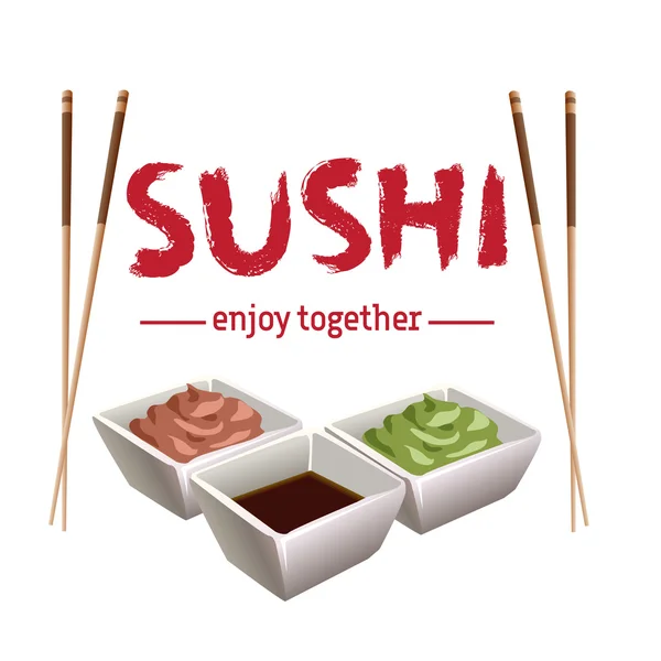 Sushi-Hintergrunddesign. — Stockvektor