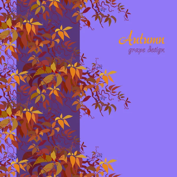 Viña de uva de otoño — Vector de stock