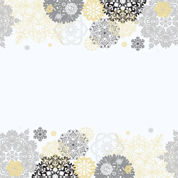 Design d'hiver avec flocons de neige blancs argentés — Image vectorielle